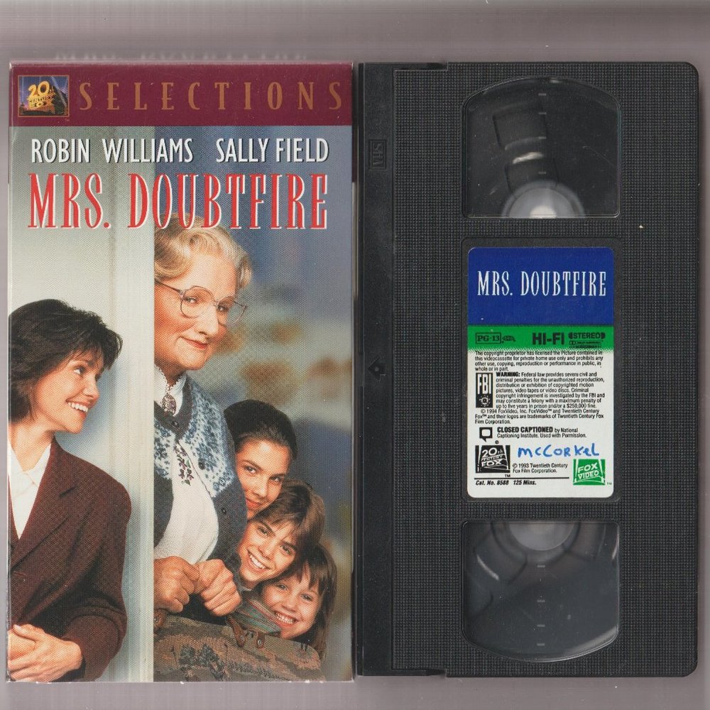 Mrs. Doubtfire VHS Robin Williams, Sally Field